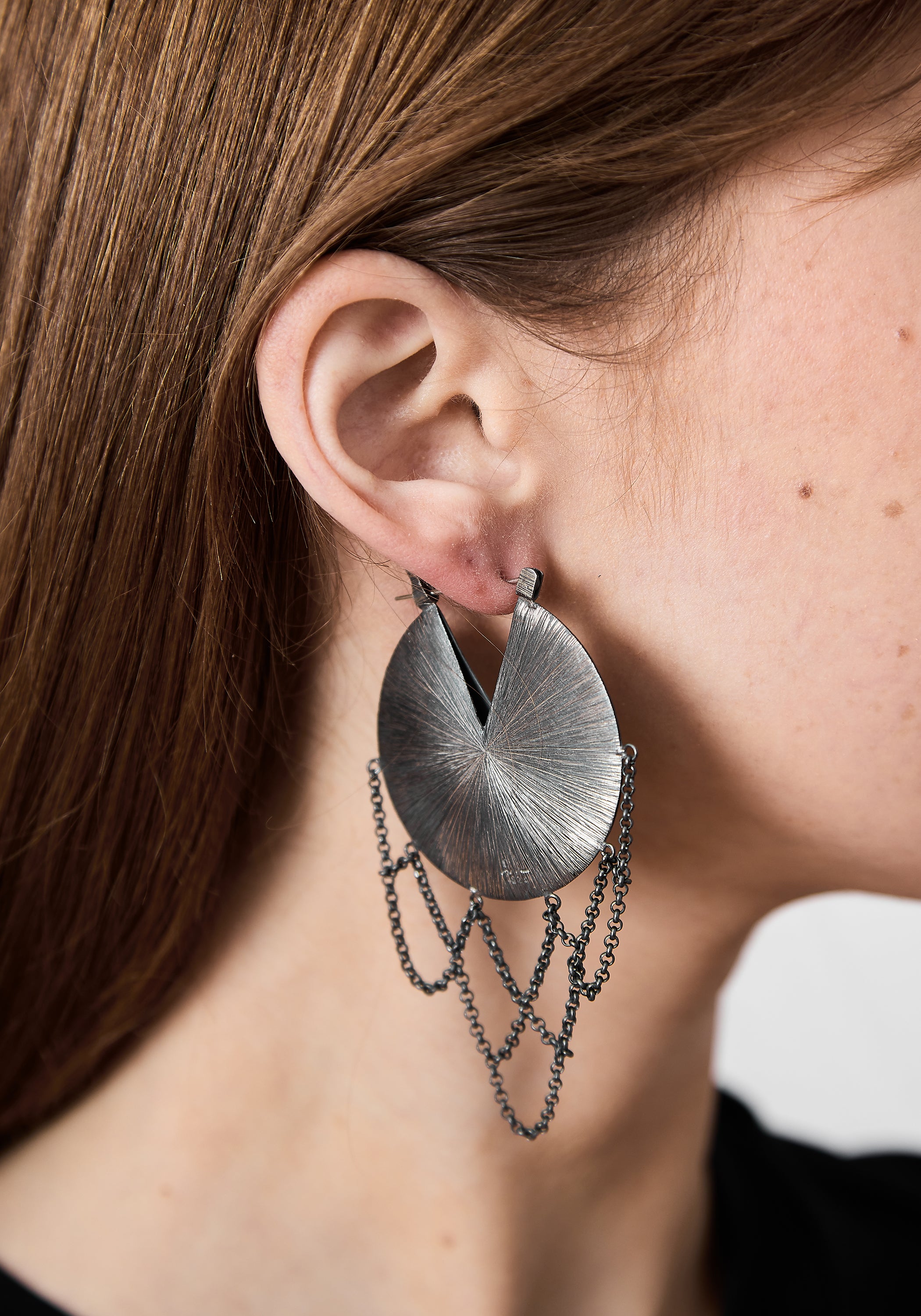Arches Oxidized Sterling Earrings