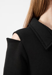 Cut Out Detail Flared Sweatshirt Dress