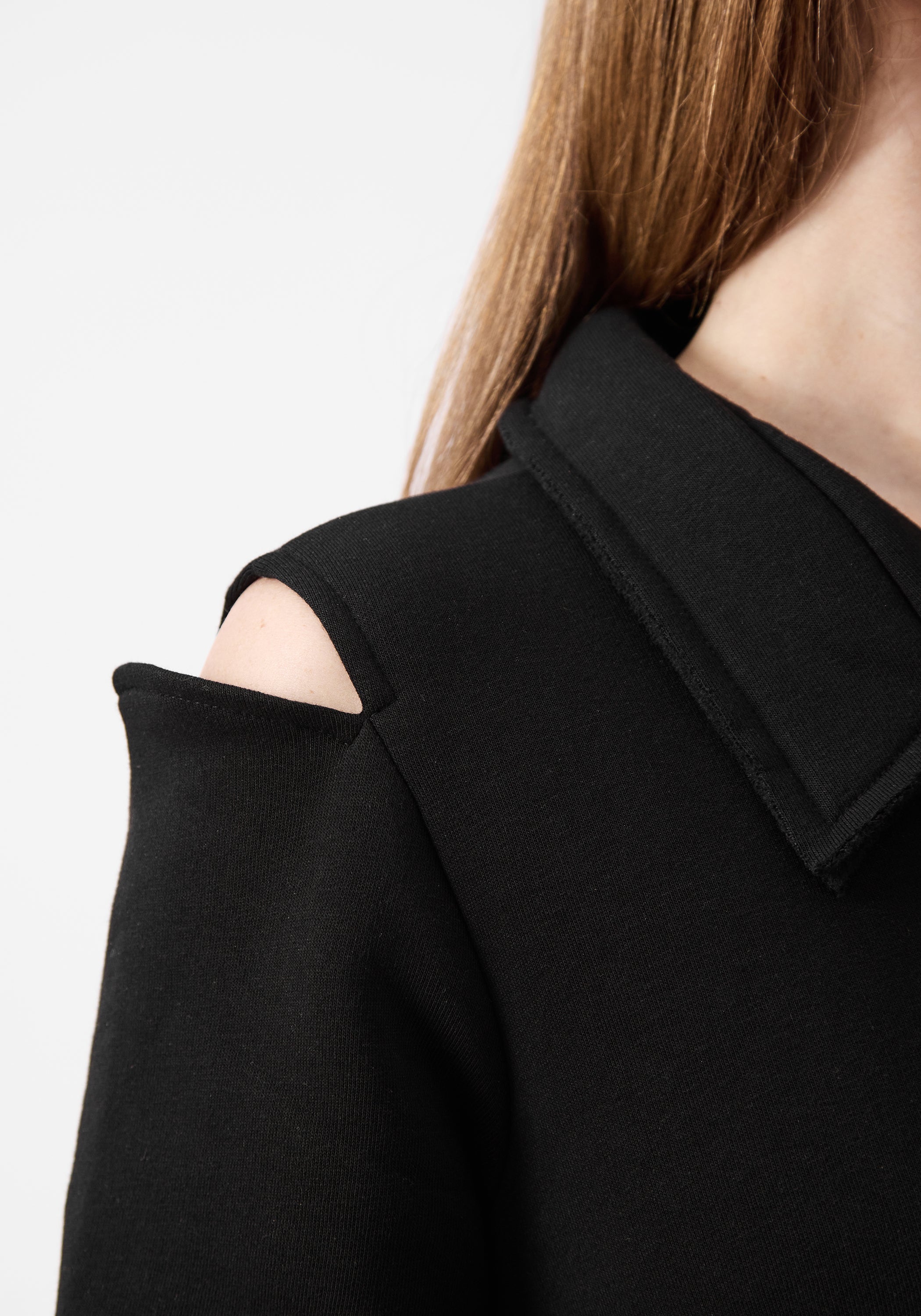 Cut Out Detail Flared Sweatshirt Dress