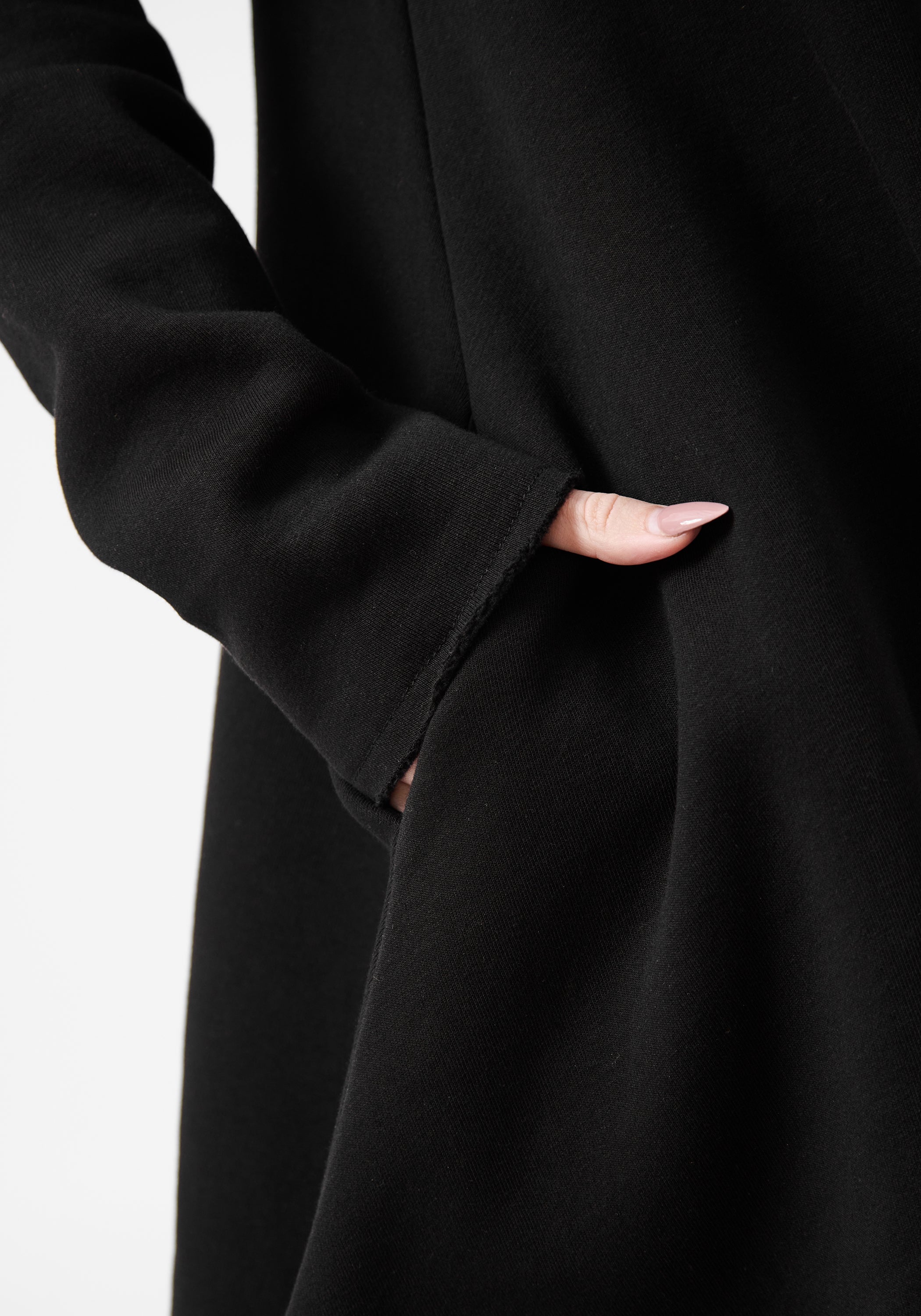 Cut Out Detail Flared Sweatshirt Dress
