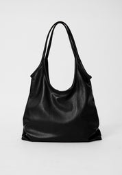 Black Leather Envelope Tote Bag