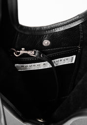 Black Leather Envelope Tote Bag