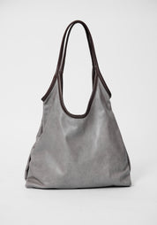 Ash Leather Envelope Tote Bag