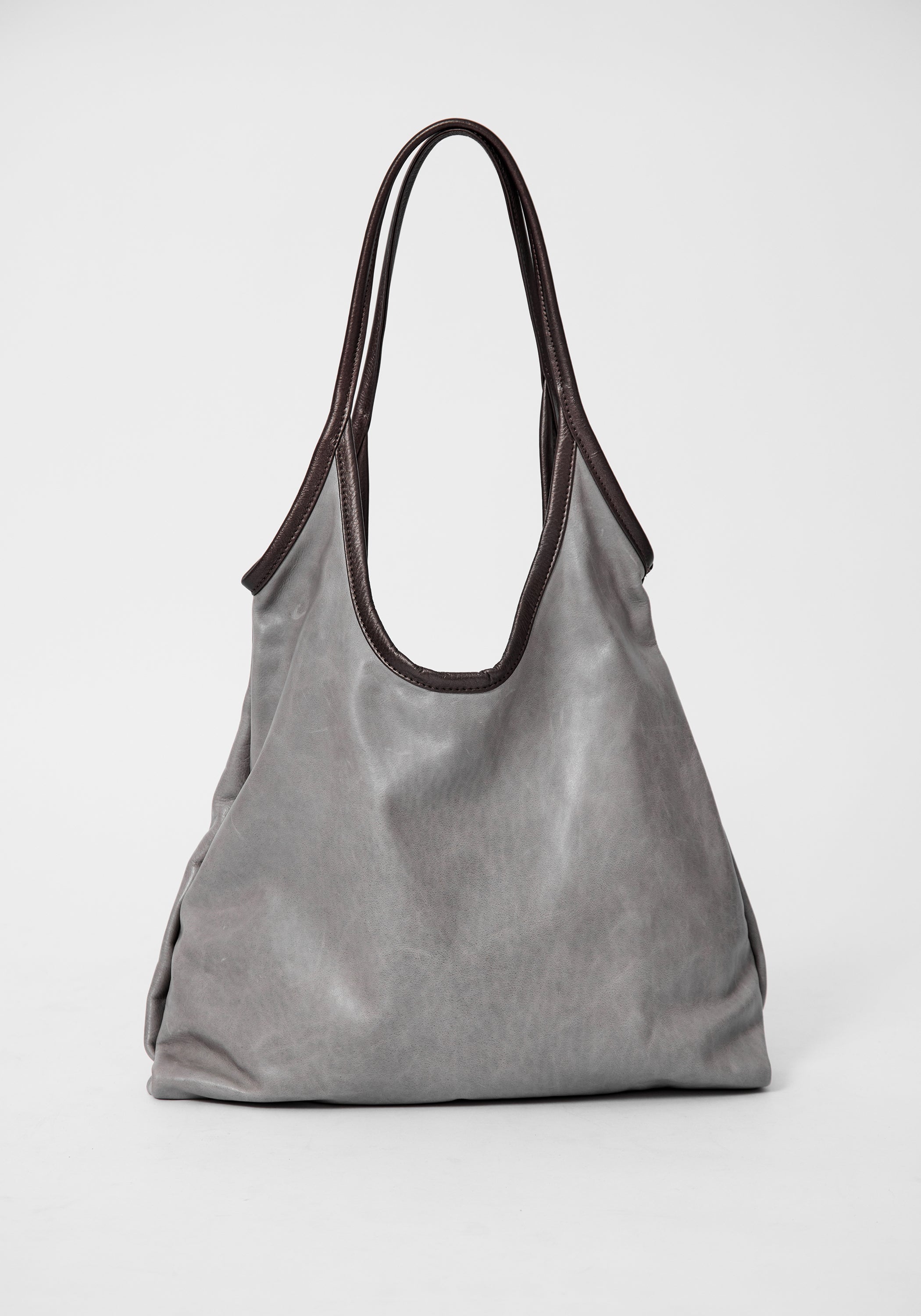 Ash Leather Envelope Tote Bag