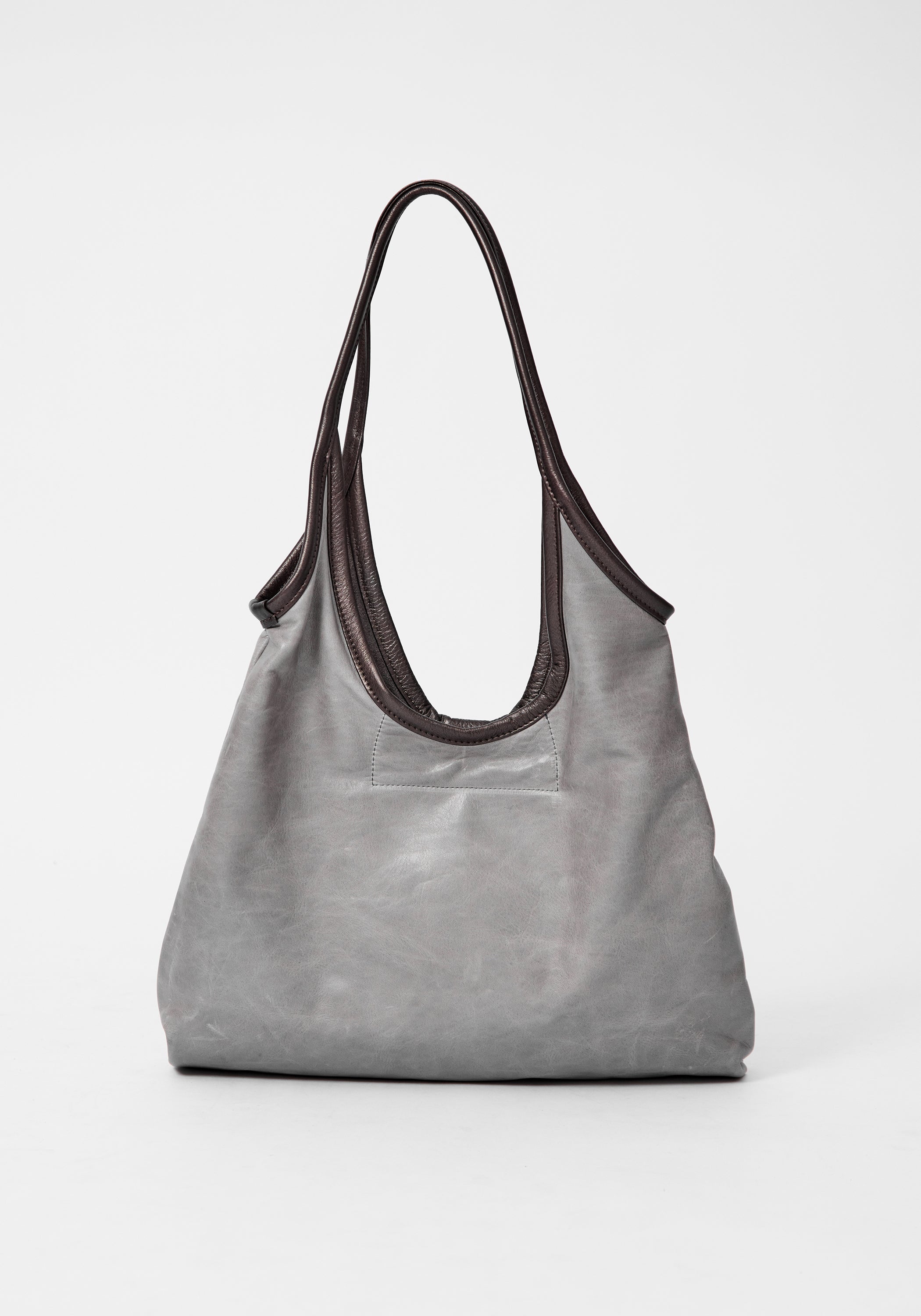 Ash Leather Envelope Tote Bag