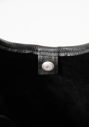 Black Leather Envelope Tote Bag