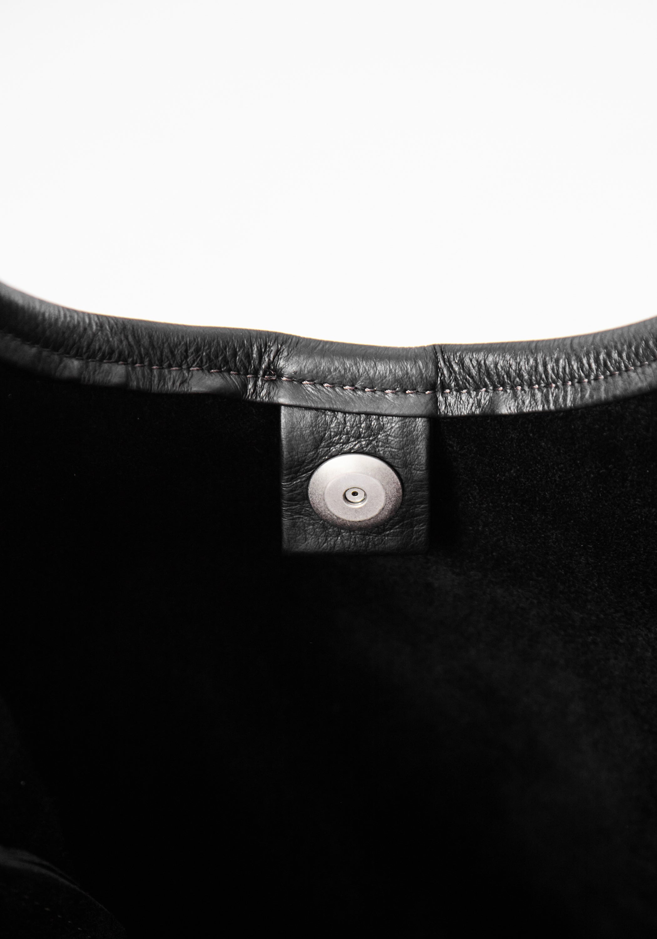 Black Leather Envelope Tote Bag