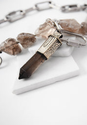 Stainless Steel Smokey Quartz Necklace