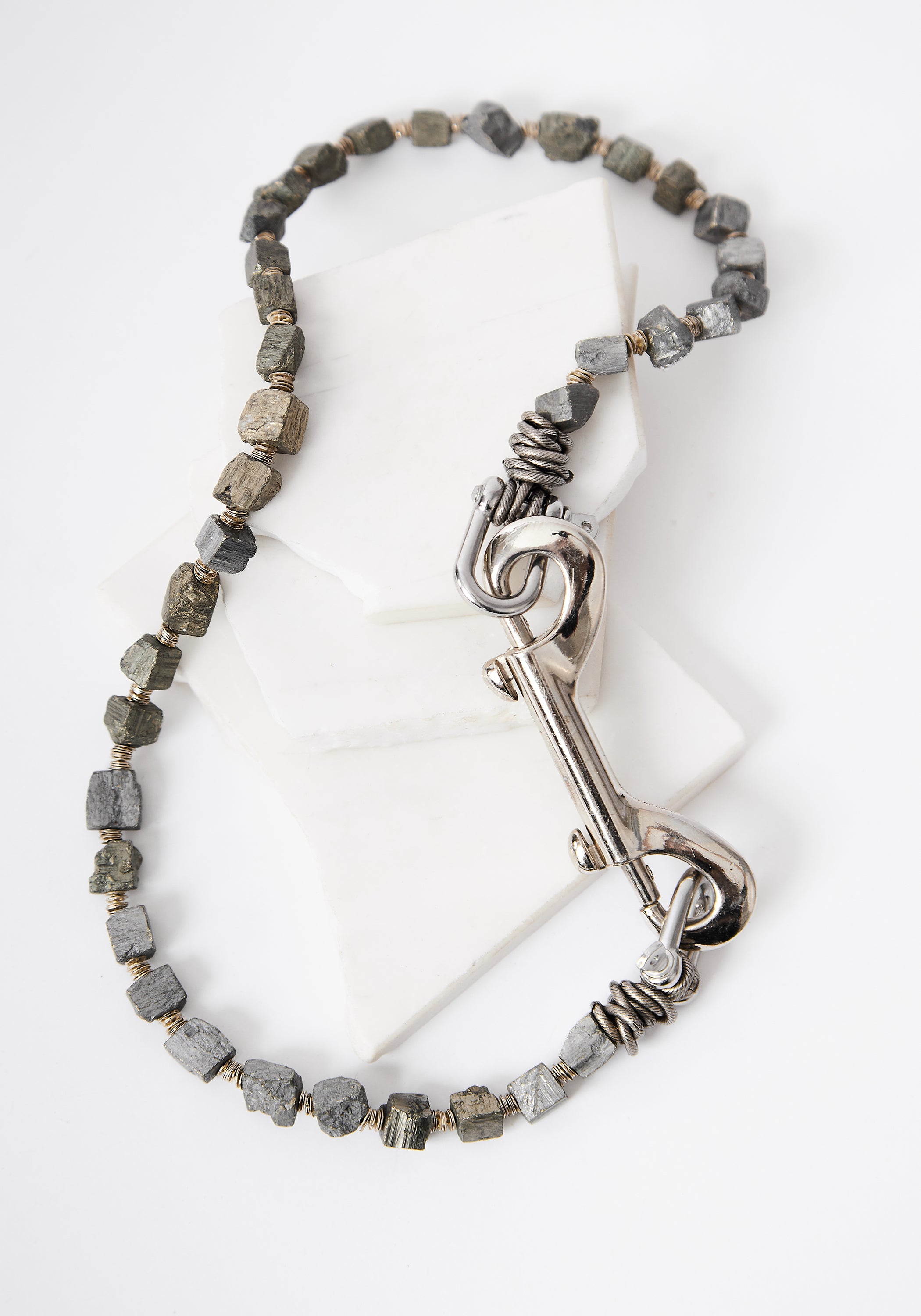Pyrite and Stainless Chain Necklace