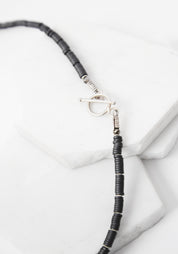 Pyrite Discs and Silver Ring Necklace