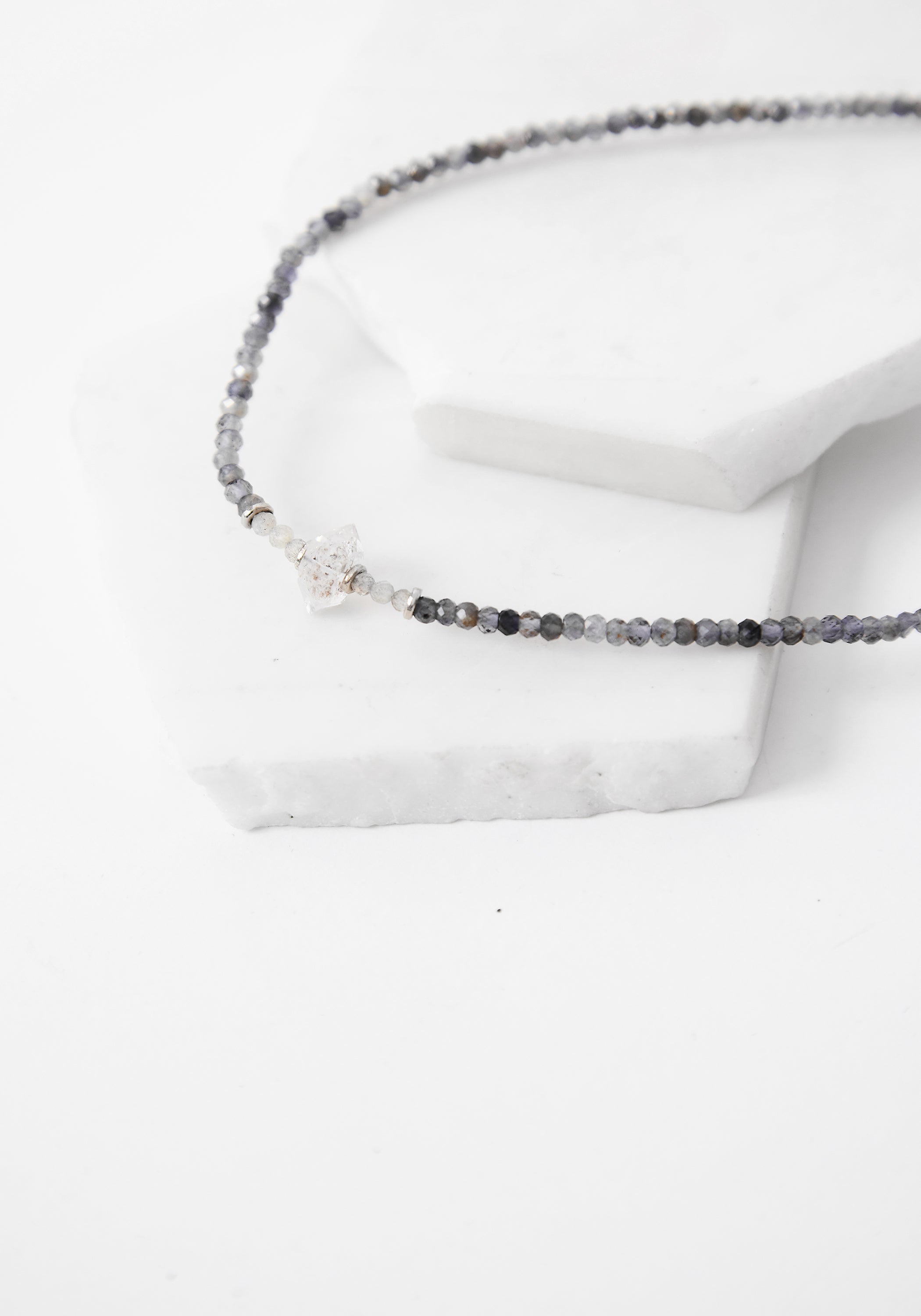 Sapphire and Herkimer Diamond Choker