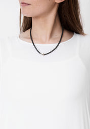 Pyrite Discs and Silver Ring Necklace