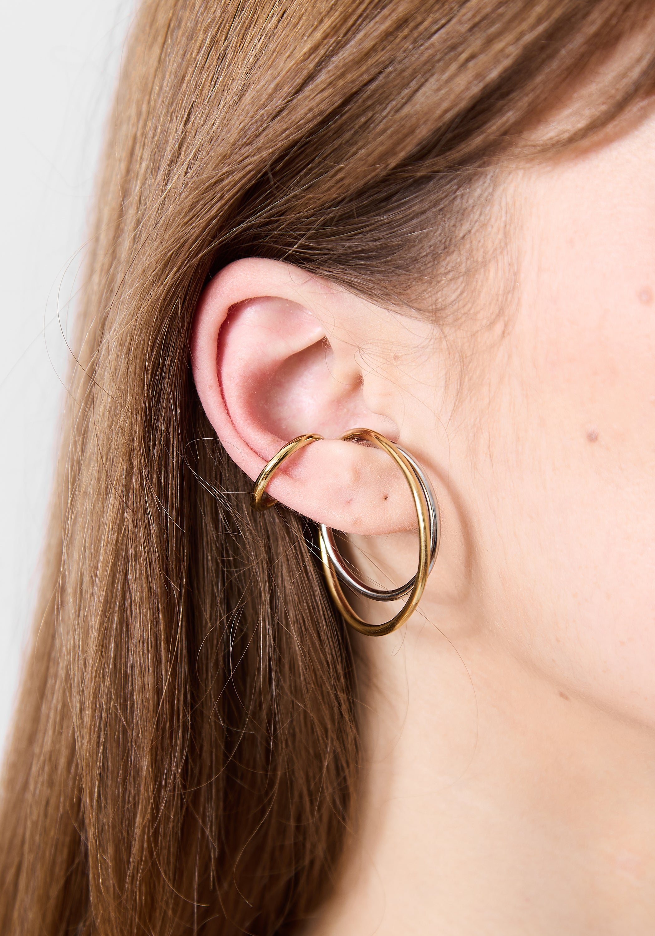 Lily Gold and Silver Tone Stainless Steel Layered Earcuff