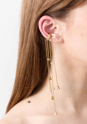 Colby Gold Tone Stainless Steel and Zircons Dangling Chains Earcuff - December Thieves