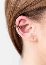 Oni Vintage Gold Tone Stainless Steel and Zirconiums Petite Tiered Earcuff - December Thieves