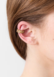 Gemma Vintage Gold Tone Stainless Steel and Pave Zircons Earcuff
