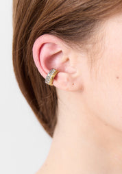 Lovis Gold and Silver Tone Stainless Steel and Zircons Hex Earcuff