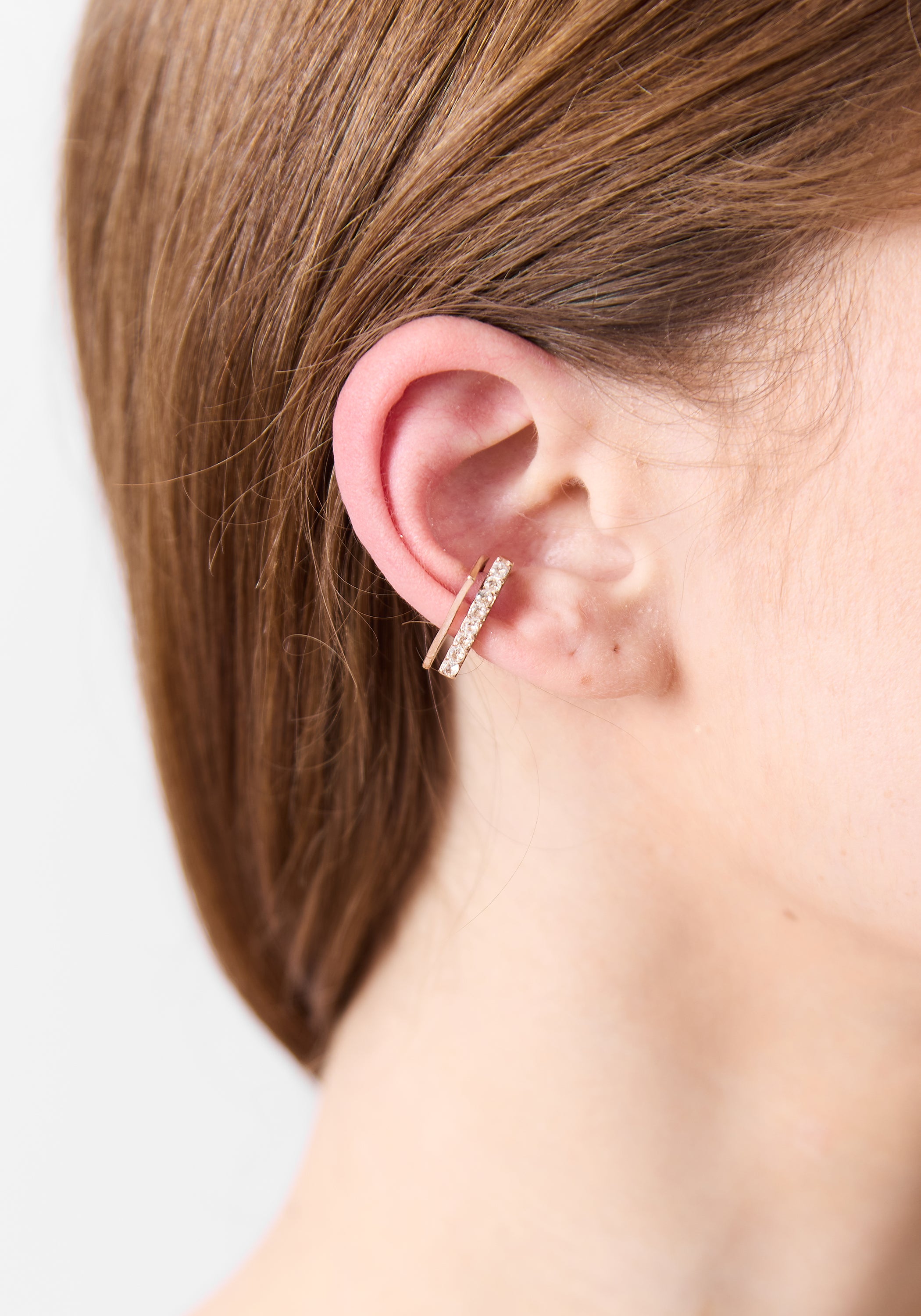 Elva Rose Gold Tone Stainless Steel and Zircons Earcuff
