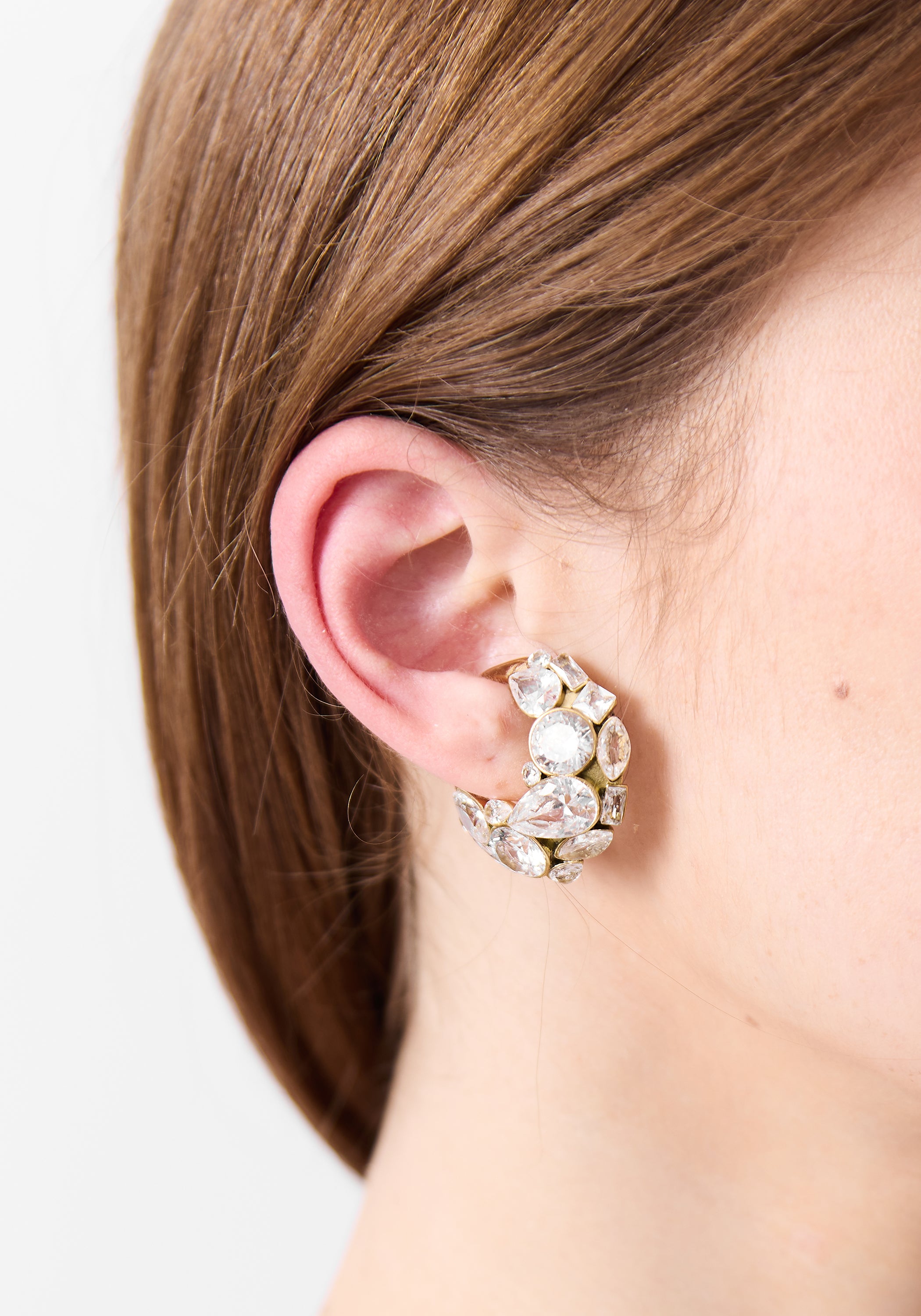 Orion Gold Tone Stainless Steel and Zircons Jeweled Earcuff