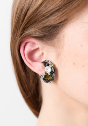 Dahlia Vintage Silver Tone Stainless Steel and Zircons Jeweled Earcuff