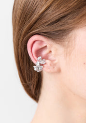 Jaki Stainless Steel Prong Set Zircons Earcuff
