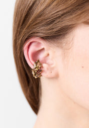 Jaki Vintage Gold Tone Stainless Steel Prong Set Zircons Earcuff