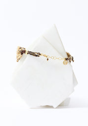 Gold Plated Woven Rutilated Quartz Wide Bracelet