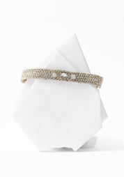 Rhodium Plated Woven Polki Diamond Bracelet