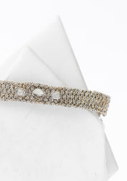 Rhodium Plated Woven Polki Diamond Bracelet