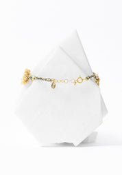 Gold Plated Woven Chain, Pyrite and Moonstone Bracelet