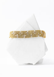 Gold Plated Woven Chain Mystic Moonstone Bracelet