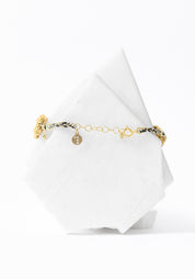Gold Plated Woven Chain Mystic Moonstone Bracelet