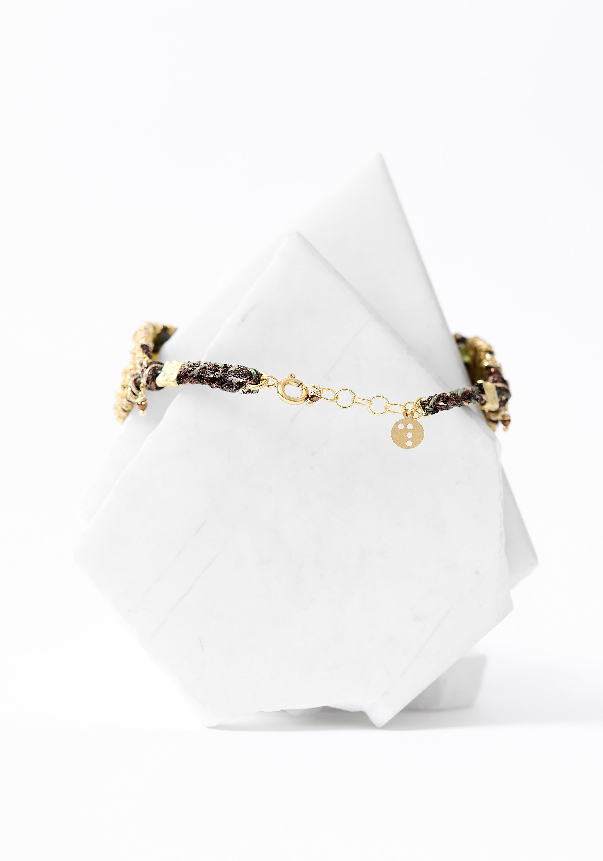 Gold Plated Woven Olivina Wide Bracelet