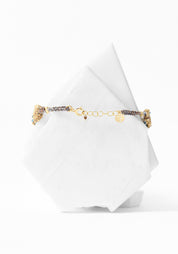 Gold Plated Woven Blue Tourmaline Bracelet