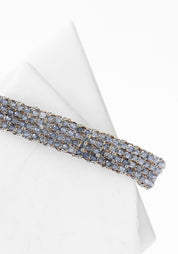 Rhodium Plated Woven Iolite Bracelet
