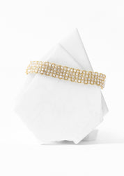Gold Plated Woven Mystic Moonstone Bracelet