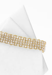 Gold Plated Woven Mystic Moonstone Bracelet