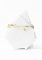 Gold Plated Woven Mystic Moonstone Bracelet