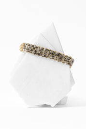 Gold Plated Woven Tourmalated Quartz Bracelet