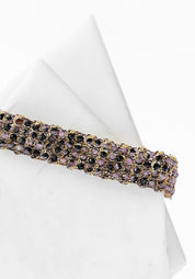 Gold Plated Woven Tourmalated Ruby Bracelet