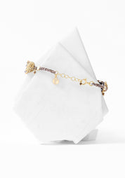 Gold Plated Woven Tourmalated Ruby Bracelet