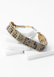 Gold Plated Woven Iolite Choker