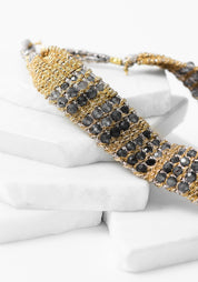Gold Plated Woven Iolite Choker