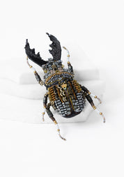 Sawtooth Stag Beetle Embroidered Pin