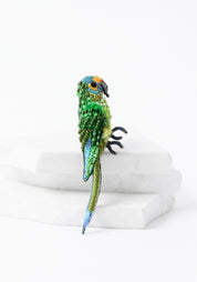 Peach-fronted Parakeet Embroidered Pin