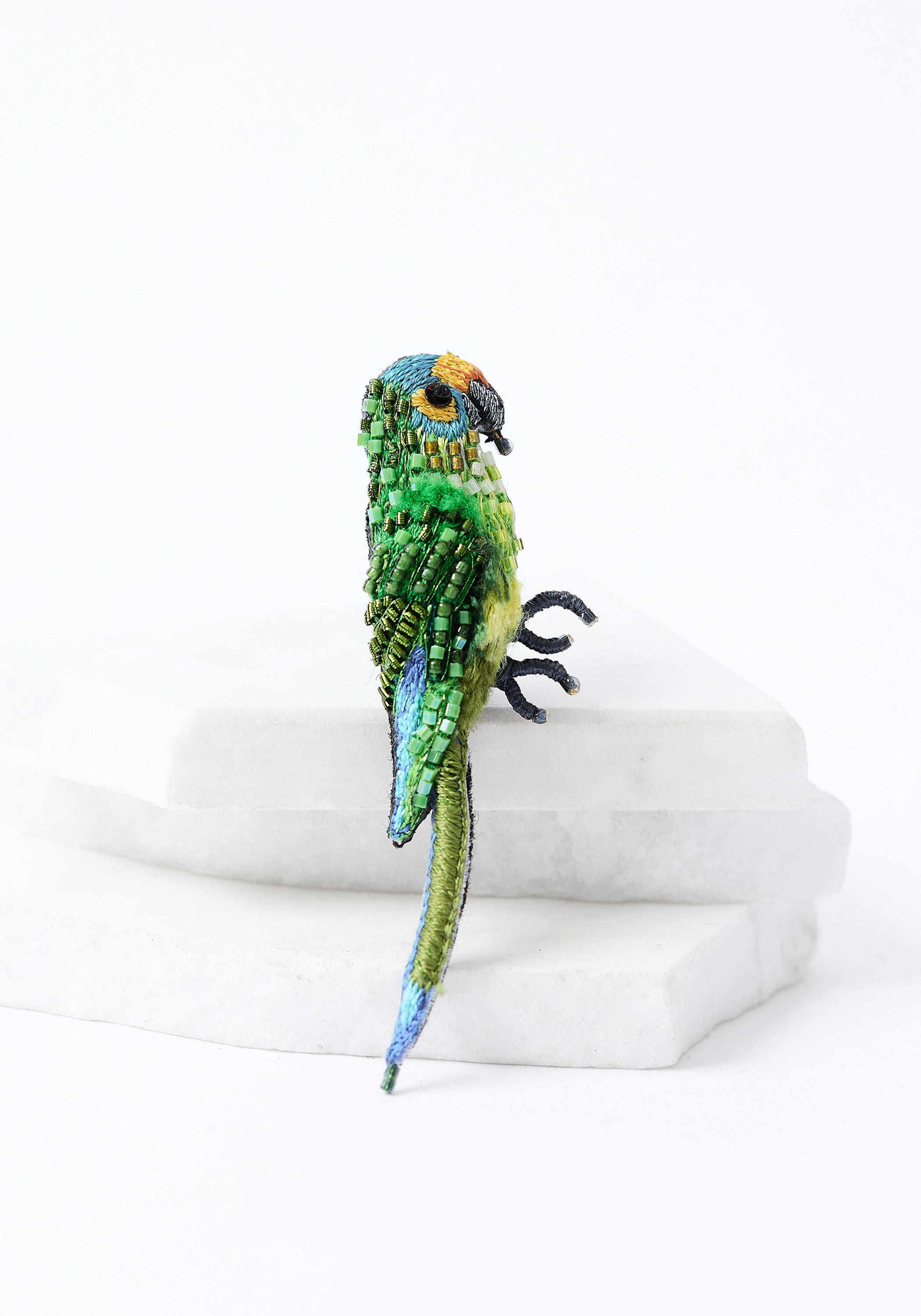 Peach-fronted Parakeet Embroidered Pin