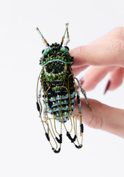 Zammara Cicada Embroidered Pin
