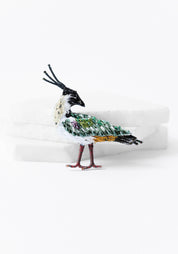 Lapwing Bird Embroidered Pin