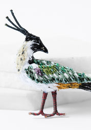 Lapwing Bird Embroidered Pin