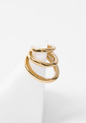 Ridley Gold Tone Stainless Steel Tiered Earcuff